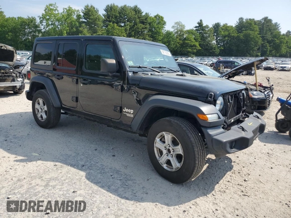 2020 Jeep Wrangler Unlimited Sport Altitude with VIN 1C4HJXDG2LW323502, listed as a Copart auction lot 59716595 with 47,296 mi miles and Salvage title. Bid and sale history available at DreamBid. Image 4.