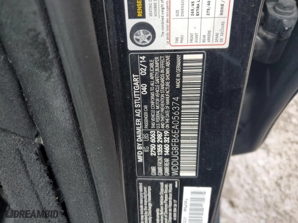 2014 Mercedes-Benz S-Class S 550 with VIN WDDUG8FB6EA056374, listed as a Copart auction lot 49213925 with 0 mi miles and Salvage Title. Bid and sale history available at carsss.com. Image 12.