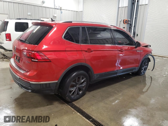 2022 Volkswagen Tiguan SE with VIN 3VV2B7AX2NM039833, listed as a Copart auction lot 66124675 with 43,536 mi miles and Clean title. Bid and sale history available at DreamBid. Image 3.