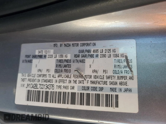 2012 Mazda 5 Sport z VIN JM1CW2BL7C0134376, wystawiony jako Copart lot #88946395 z przebiegiem 181 325 mil mil oraz Szkoda całkowita • Salvage title. Historia ofert i sprzedaży dostępna na DreamBid. Obrazek 16.