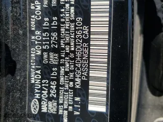 2013 Hyundai Genesis 5.0L R-Spec with VIN KMHGC4DH6DU236109, listed as a Copart auction lot 62942584 with 161,955 mi miles and Salvage Title. Bid and sale history available at carsss.com. Image 13.