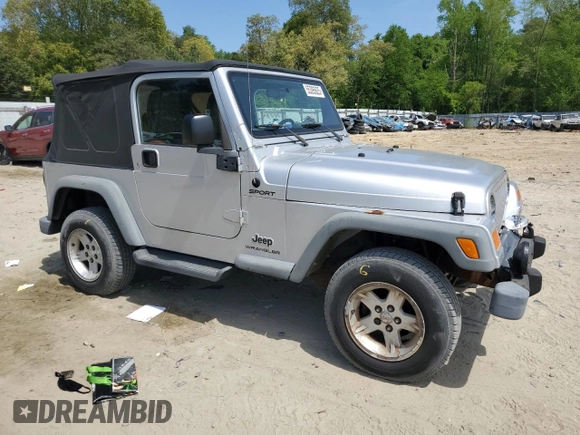 2004 Jeep Wrangler Sport with VIN 1J4FA49S44P788467, listed as a Copart auction lot 55395625 with 187,289 mi miles and Salvage title. Bid and sale history available at DreamBid. Image 4.