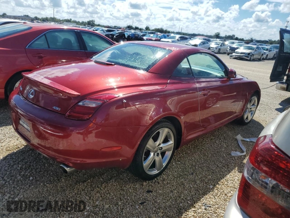 2007 Lexus SC 430 with VIN JTHFN45Y079010971, listed as a Copart auction lot 73927854 with 86,436 mi miles and Non Repairable. Bid and sale history available at DreamBid. Image 3.