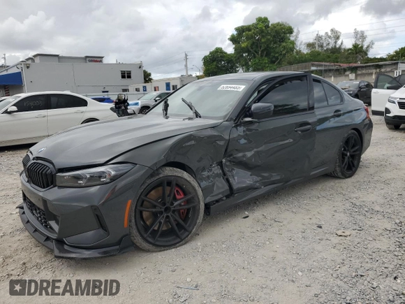 2023 BMW 3 Series 330i with VIN 3MW69FF05P8D33852, listed as a Copart auction lot 52694485 with 29,862 mi miles and Salvage title. Bid and sale history available at DreamBid. Image 1.