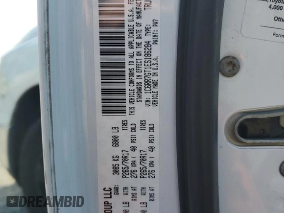 2014 Ram 1500 SLT z VIN 1C6RR7GT1ES186284, wystawiony jako Copart lot #58061785 z przebiegiem 135 890 mil mil oraz Szkoda całkowita • Salvage title. Historia ofert i sprzedaży dostępna na DreamBid. Obrazek 12.