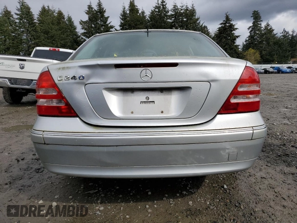 2002 Mercedes-Benz C with VIN WDBRF61J72F268526, listed as a Copart auction lot 51350405 with 113,128 mi miles and Salvage Title. Bid and sale history available at carsss.com. Image 6.