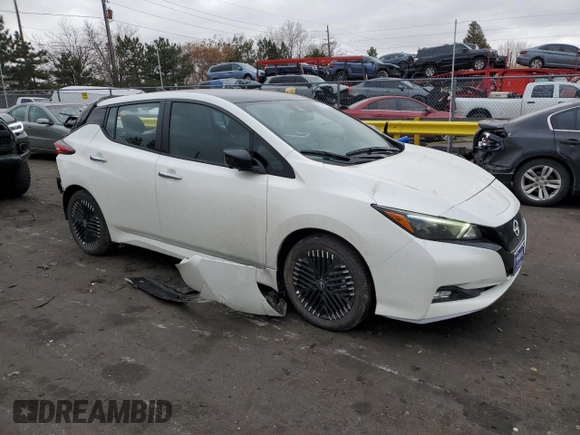 2025 Nissan LEAF SV Plus with VIN 1N4CZ1CV2SC559072, listed as a Copart auction lot 88994255 with 2,929 mi miles and Salvage Title. Bid and sale history available at carsss.com. Image 4.