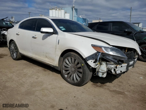 2014 Lincoln MKS with VIN 1LNHL9EK0EG609236, listed as a Copart auction lot 75507444 with 80,203 mi miles and Salvage Title. Bid and sale history available at carsss.com. Image 4.