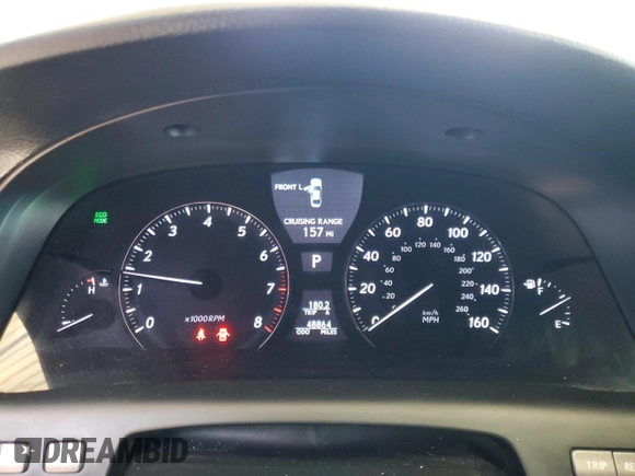 2012 Lexus LS 460 with VIN JTHBL5EF2C5111455, listed as a Copart auction lot 49353025 with 48,864 mi miles and Salvage title. Bid and sale history available at DreamBid. Image 9.