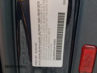 2018 Audi A5 Sportback Premium Plus with VIN WAUENCF54JA100459, listed as a Copart auction lot 53349513 with 48,719 mi miles. Bid and sale history available at carsss.com. Image 14.