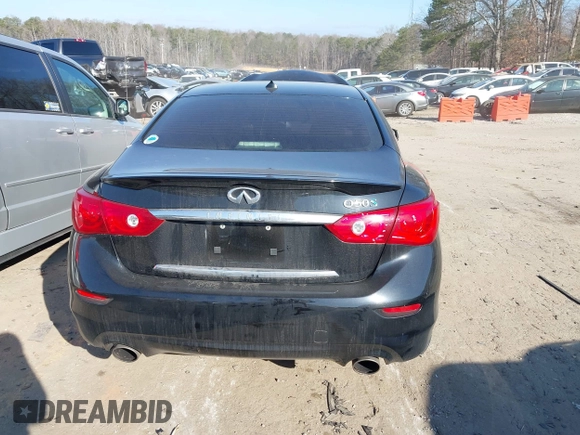2014 Infiniti Q50 Hybrid Premium with VIN JN1AV7APXEM690577, listed as a IAAI auction lot 41493689 with 89,337 mi miles and . Bid and sale history available at DreamBid. Image 16.