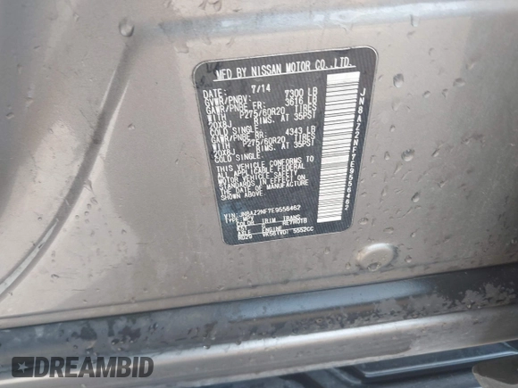 2014 Infiniti QX80 with VIN JN8AZ2NF7E9556462, listed as a IAAI auction lot 42629116 with 152,015 mi miles and . Bid and sale history available at DreamBid. Image 9.
