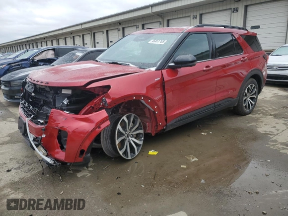 2025 Ford Explorer ST-Line with VIN 1FMUK8KH5SGA70631, listed as a Copart auction lot 46461765 with 2,129 mi miles and Salvage Title. Bid and sale history available at carsss.com. Image 1.