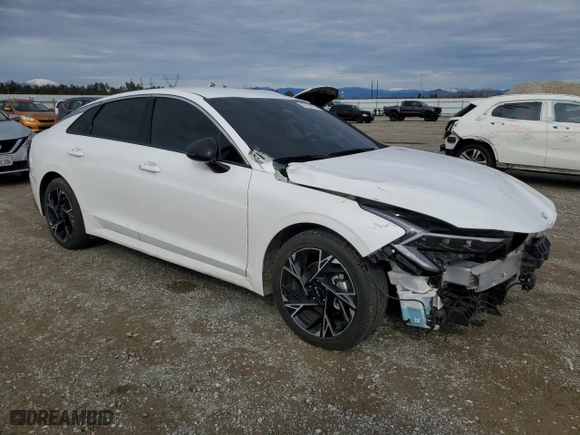 2025 Kia K5 GT-Line with VIN KNAG64J73S5290057, listed as a Copart auction lot 45133675 with 14,708 mi miles and Salvage Title. Bid and sale history available at carsss.com. Image 4.