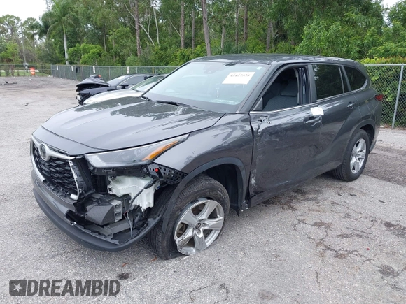 2023 Toyota Highlander L with VIN 5TDKDRAH6PS028110, listed as a IAAI auction lot 42427535 with 47,040 mi miles and . Bid and sale history available at DreamBid. Image 2.