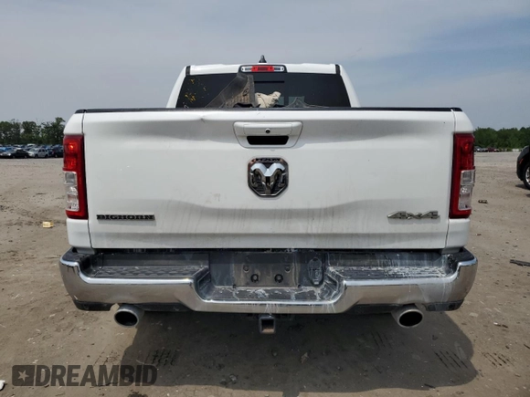 2021 Ram 1500 Big Horn with VIN 1C6SRFFTXMN696546, listed as a Copart auction lot 57255845 with 64,550 mi miles and Salvage title. Bid and sale history available at DreamBid. Image 6.