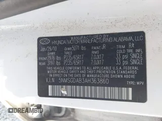 2010 Hyundai Santa Fe GLS z VIN 5NMSGDAB3AH363860, wystawiony jako IAAI lot #42412022 z przebiegiem 171 527 mil mil oraz . Historia ofert i sprzedaży dostępna na DreamBid. Obrazek 9.