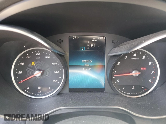 2020 Mercedes-Benz GLC 300 with VIN WDC0G8DB7LF741618, listed as a Copart auction lot 60753135 with 59,720 mi miles and Salvage title. Bid and sale history available at DreamBid. Image 9.