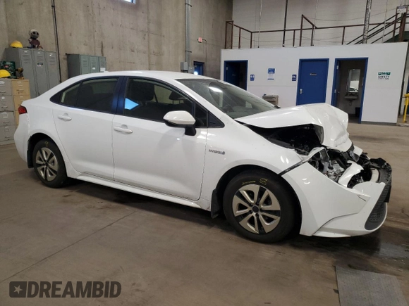 2021 Toyota Corolla Hybrid LE with VIN JTDEAMDE4MJ002382, listed as a Copart auction lot 50318865 with 74,385 mi miles and Salvage Title. Bid and sale history available at carsss.com. Image 4.