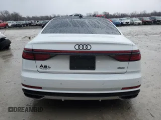 2021 Audi A8 with VIN WAU8DAF87MN011853, listed as a Copart auction lot 47758395 with 63,217 mi miles and Salvage Title. Bid and sale history available at carsss.com. Image 6.