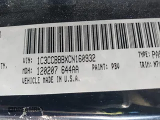 2012 Chrysler 200 Touring with VIN 1C3CCBBBXCN160932, listed as a IAAI auction lot 41471771 with 159,561 mi miles. Bid and sale history available at carsss.com. Image 9.