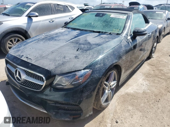 2018 Mercedes-Benz E-Class E 400 with VIN WDD1K6FB8JF046433, listed as a Copart auction lot 75609274 with 0 mi miles and Salvage Title. Bid and sale history available at carsss.com. Image 1.
