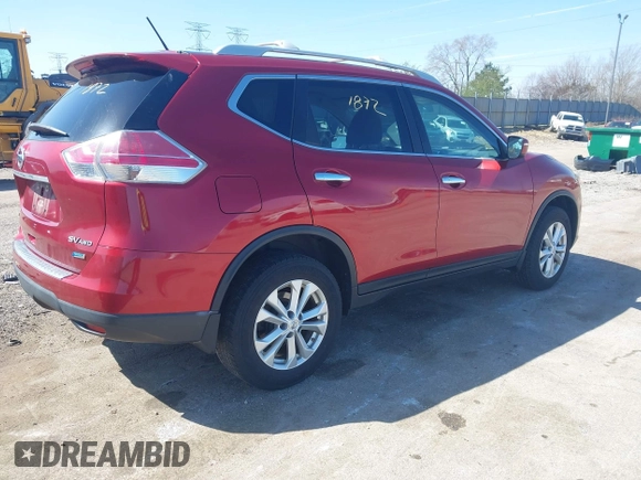 2014 Nissan Rogue SV with VIN 5N1AT2MV7EC829288, listed as a IAAI auction lot 41991872 with 266,094 mi miles. Bid and sale history available at carsss.com. Image 4.