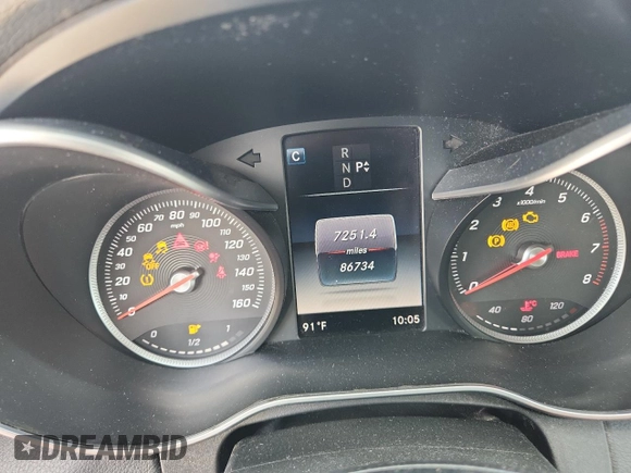 2016 Mercedes-Benz C 300 Luxury with VIN 55SWF4KB3GU133991, listed as a Copart auction lot 60081445 with 86,734 mi miles and Salvage title. Bid and sale history available at DreamBid. Image 9.