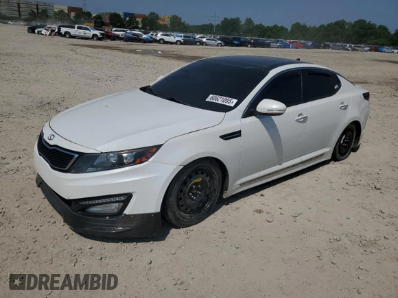 2013 Kia Optima SX with VIN 5XXGR4A66DG111610, listed as a Copart auction lot 60621095 with 177,373 mi miles and Salvage title. Bid and sale history available at DreamBid. Image 1.