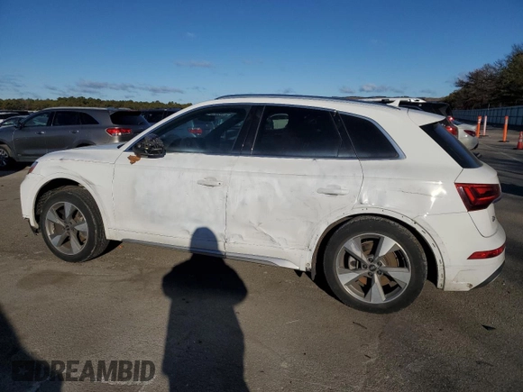 2022 Audi Q5 Premium with VIN WA1ABAFY4N2114252, listed as a Copart auction lot 87653595 with 21,361 mi miles and Salvage title. Bid and sale history available at DreamBid. Image 2.
