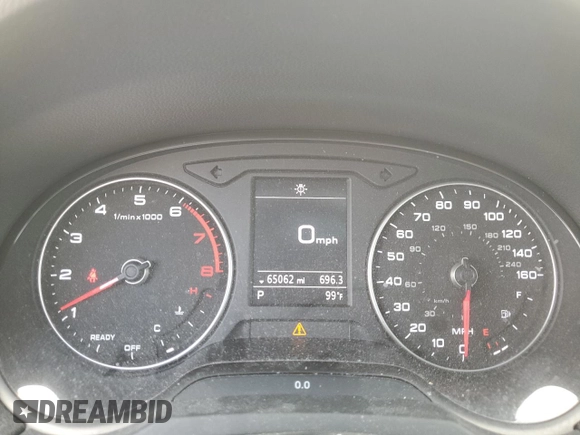 2018 Audi A3 Premium with VIN WAUAUGFF5J1018824, listed as a Copart auction lot 57607604 with 65,062 mi miles and Salvage Title. Bid and sale history available at DreamBid. Image 9.