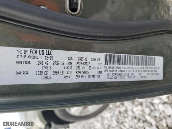 2016 Dodge Journey SE with VIN 3C4PDCAB9GT187126, listed as a Copart auction lot 46123345 with 123,036 mi miles and Salvage Title. Bid and sale history available at carsss.com. Image 14.