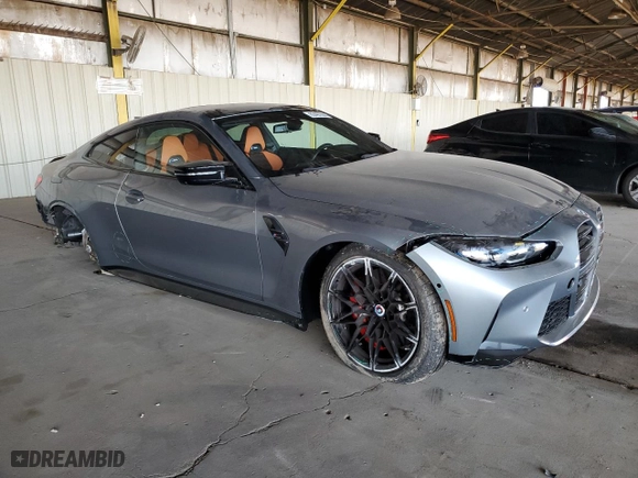 2023 BMW M4 Competition xDrive with VIN WBS43AZ01PCL21192, listed as a Copart auction lot 83487684 with NaN miles and Salvage Title. Bid and sale history available at carsss.com. Image 4.