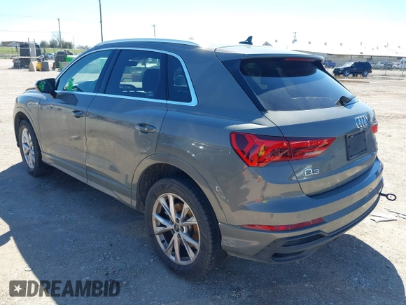 2023 Audi Q3 S line Premium with VIN WA1DECF36P1129512, listed as a IAAI auction lot 41722138 with 36,978 mi miles and . Bid and sale history available at DreamBid. Image 3.
