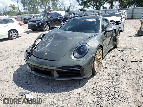2023 Porsche 911 Turbo with VIN WP0AD2A99PS258016, listed as a Copart auction lot 72852814 with 7,386 mi miles and Salvage Title. Bid and sale history available at carsss.com. Image 10.