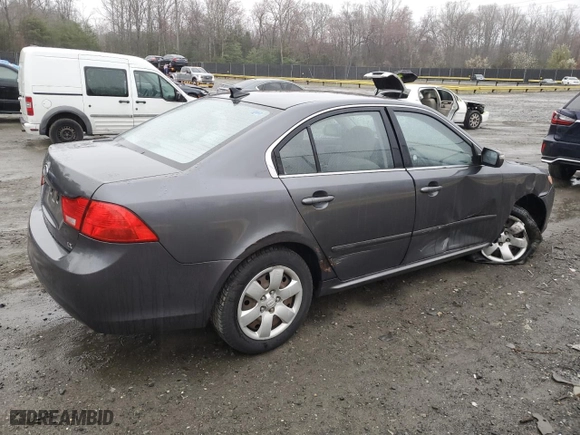 2009 Kia Optima LX with VIN KNAGE228495309675, listed as a Copart auction lot 49705575 with 140,613 mi miles and Salvage Title. Bid and sale history available at carsss.com. Image 3.