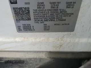 2022 GMC Terrain SLE with VIN 3GKALMEV9NL179404, listed as a Copart auction lot 55949255 with 63,840 mi miles and Salvage title. Bid and sale history available at DreamBid. Image 13.