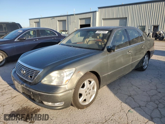 2004 Lexus LS 430 with VIN JTHBN36F440149975, listed as a Copart auction lot 49853965 with Not Provided miles and Salvage Title. Bid and sale history available at DreamBid. Image 1.