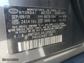 2020 Genesis G70 2.0T with VIN KMTG64LA4LU056255, listed as a Copart auction lot 49389505 with 71,720 mi miles and Non Repairable. Bid and sale history available at carsss.com. Image 14.