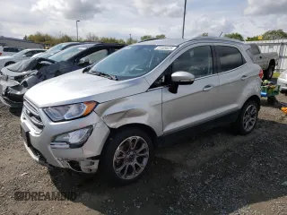 2018 Ford EcoSport Titanium z VIN MAJ3P1VE2JC211810, wystawiony jako Copart lot #51509825 z przebiegiem 81 483 mil mil oraz Szkoda całkowita • Salvage title. Historia ofert i sprzedaży dostępna na DreamBid. Obrazek 1.