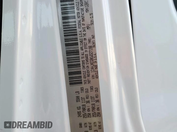 2019 Jeep Wrangler Unlimited Sahara z VIN 1C4HJXEG8KW527198, wystawiony jako Copart lot #60043115 z przebiegiem Nie podano mil oraz Szkoda całkowita • Salvage title. Historia ofert i sprzedaży dostępna na DreamBid. Obrazek 12.