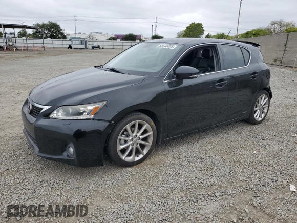 2011 Lexus CT 200h with VIN JTHKD5BH6B2029571, listed as a Copart auction lot 55640485 with 182,372 mi miles and Salvage Title. Bid and sale history available at DreamBid. Image 1.