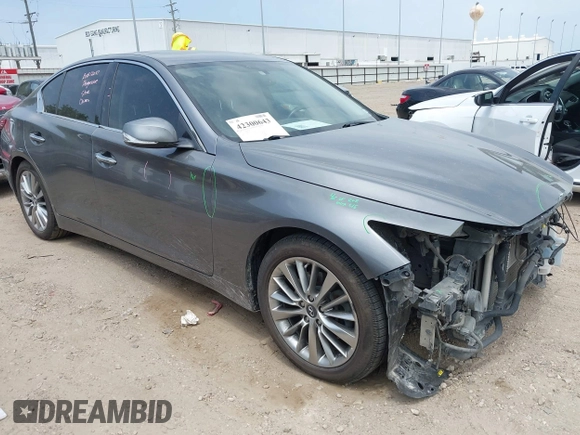 2018 Infiniti Q50 Luxe with VIN JN1EV7AP4JM591913, listed as a IAAI auction lot 42300643 with 85,183 mi miles and . Bid and sale history available at DreamBid. Image 1.