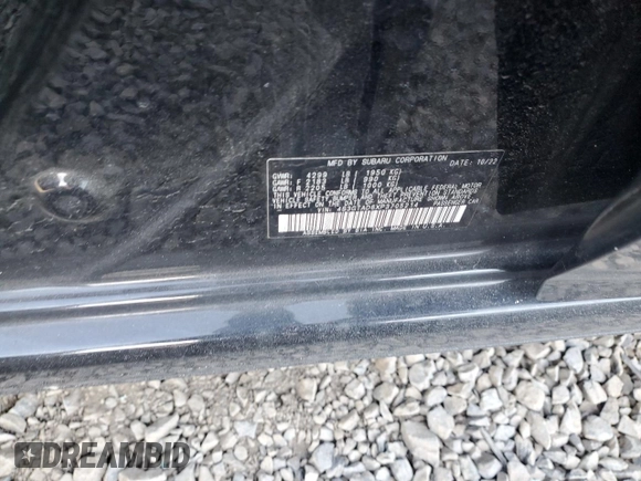 2023 Subaru Impreza Premium with VIN 4S3GTAD6XP3705214, listed as a Copart auction lot 47728055 with 22,913 mi miles and Salvage title. Bid and sale history available at DreamBid. Image 12.