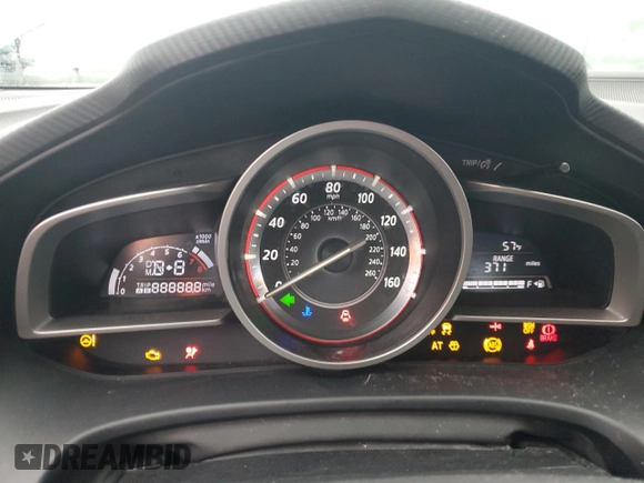2014 Mazda 3 i Grand Touring with VIN JM1BM1W77E1172938, listed as a Copart auction lot 53194585 with 106,654 mi miles and Salvage Title. Bid and sale history available at DreamBid. Image 9.