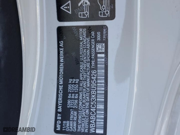 2019 BMW 8 Series M850i xDrive with VIN WBABC4C53KBU95426, listed as a Copart auction lot 89221245 with 0 mi miles and Salvage Title. Bid and sale history available at carsss.com. Image 15.