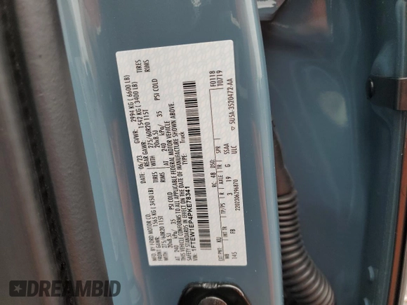 2023 Ford F-150 XL with VIN 1FTEW1EP4PKE78341, listed as a Copart auction lot 59658045 with 27,936 mi miles and Clean title. Bid and sale history available at DreamBid. Image 12.