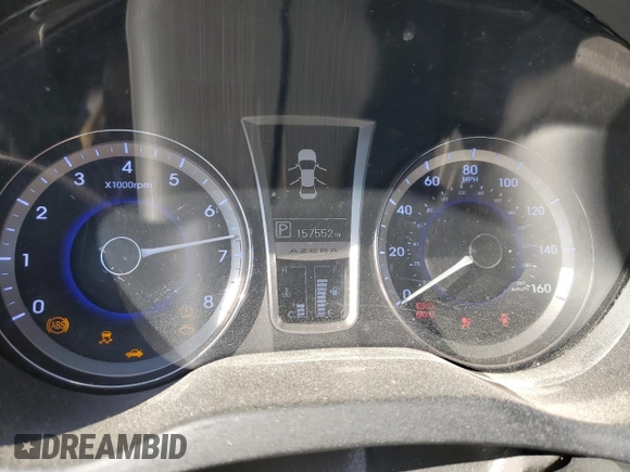 2013 Hyundai Azera with VIN KMHFH4JG8DA319678, listed as a Copart auction lot 41893075 with 157,552 mi miles and Salvage Title. Bid and sale history available at carsss.com. Image 9.