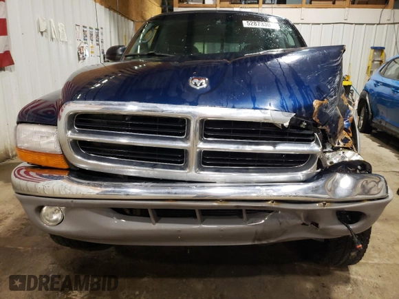 2000 Dodge Dakota Sport with VIN 1B7GG2AN2YS727589, listed as a Copart auction lot 52873305 with 105,894 mi miles and Salvage Title. Bid and sale history available at carsss.com. Image 5.
