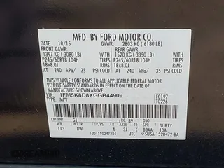 2016 Ford Explorer XLT with VIN 1FM5K8D8XGGB44909, listed as a IAAI auction lot 42056322 with 147,143 mi miles and . Bid and sale history available at carsss.com. Image 9.
